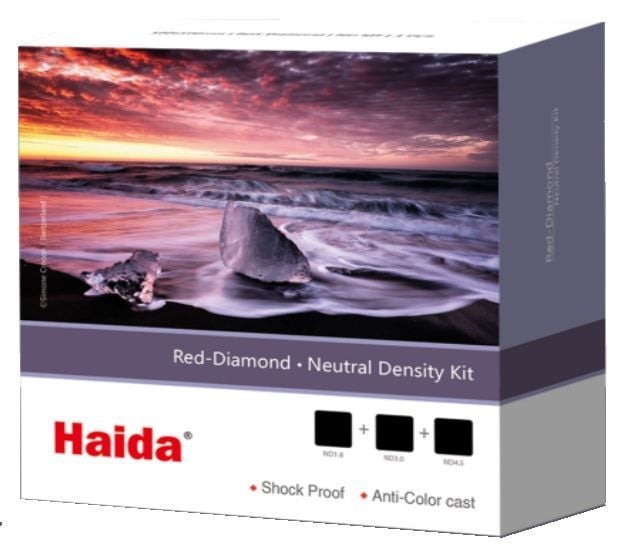 Bộ kính lọc ND Haida Red-diamond 100x 100mm KIT (Hệ M10). Bộ gồm 3 filter Nd1.8, ND3.0, ND4.5 stop) - HD4311