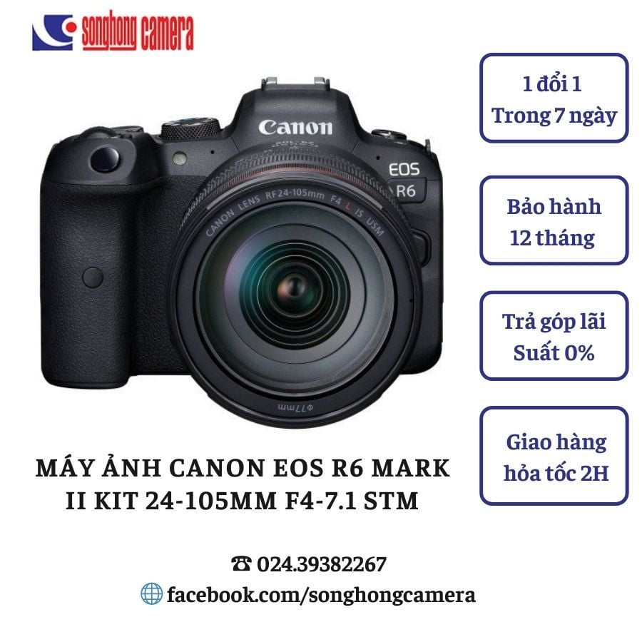 Máy Ảnh Canon EOS R6 Mark II Kit 24-105mm f4-7.1 STM(Mới 100%)