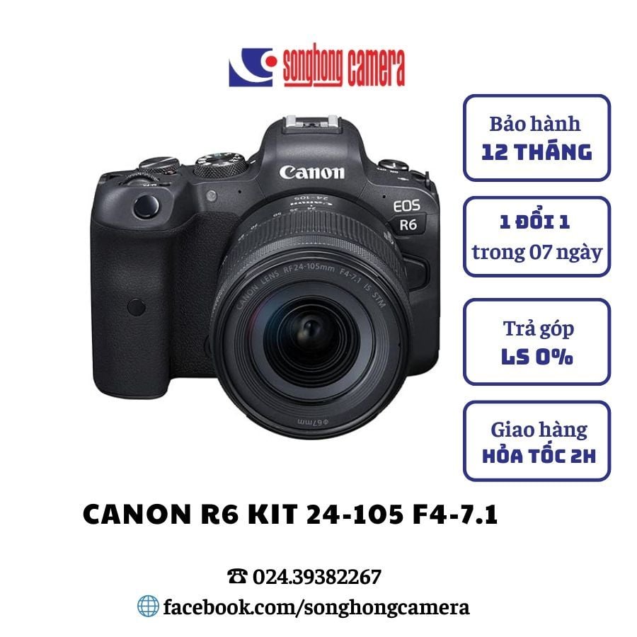 Máy Ảnh Canon EOS R6  kit 24-105 f4-7.1 stm (mới 100%)