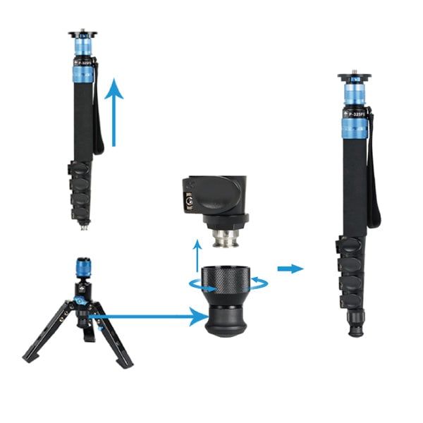 Chân đơn SIRUI P-325FL + Ball head VA-5 (Carbon fibre photo/video Monopod) - Chính hãng