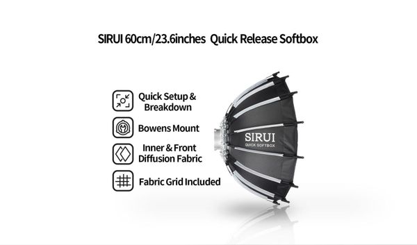 Softbox SIRUI RGX60 (Bowens Mount) - Chính hãng