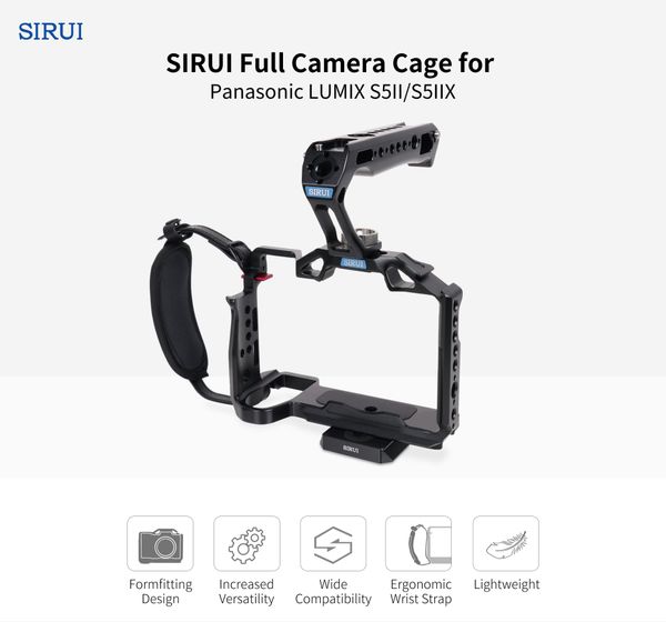 Khung bảo vệ máy ảnh SIRUI Camera Cage KIT for Lumix S5 II /S5 IIX ( kèm tay cầm) - Chính hãng