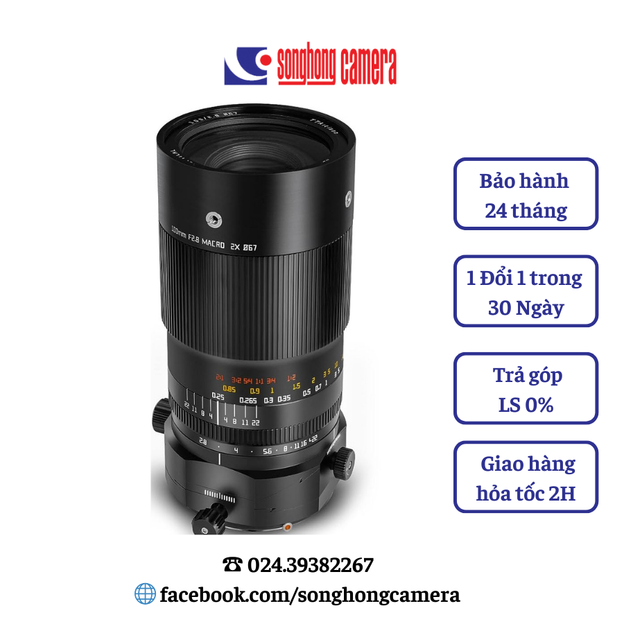 Lens TTartisan Tilt Shift T&S 100mm F2.8 Macro 2X for Canon RF CHÍNH HÃNG (mới ra mắt)