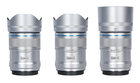 Combo 3 lens AF SIRUI Sniper 23mm+33mm+56mm F1.2 (Silver) for Fuji XF - Chính hãng