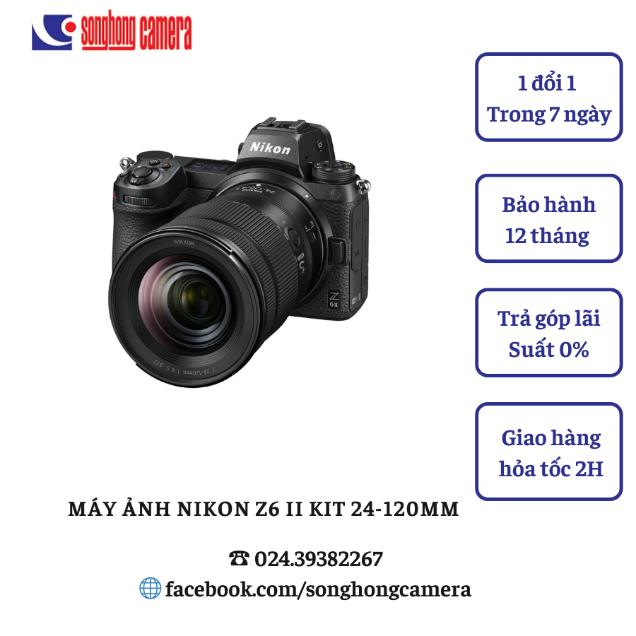 Máy ảnh Nikon Z6 Mark II kit 24-120mm F4 S (Mới 100%)