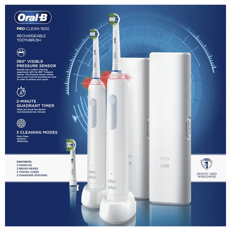  Set 2 bàn chải điện oral-b pro clean 1500 