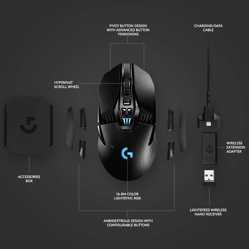  Chuột Chơi Game Không Dây Logitech G903 WIRELESS CHARGING 12000DPI LED 11 Phím 