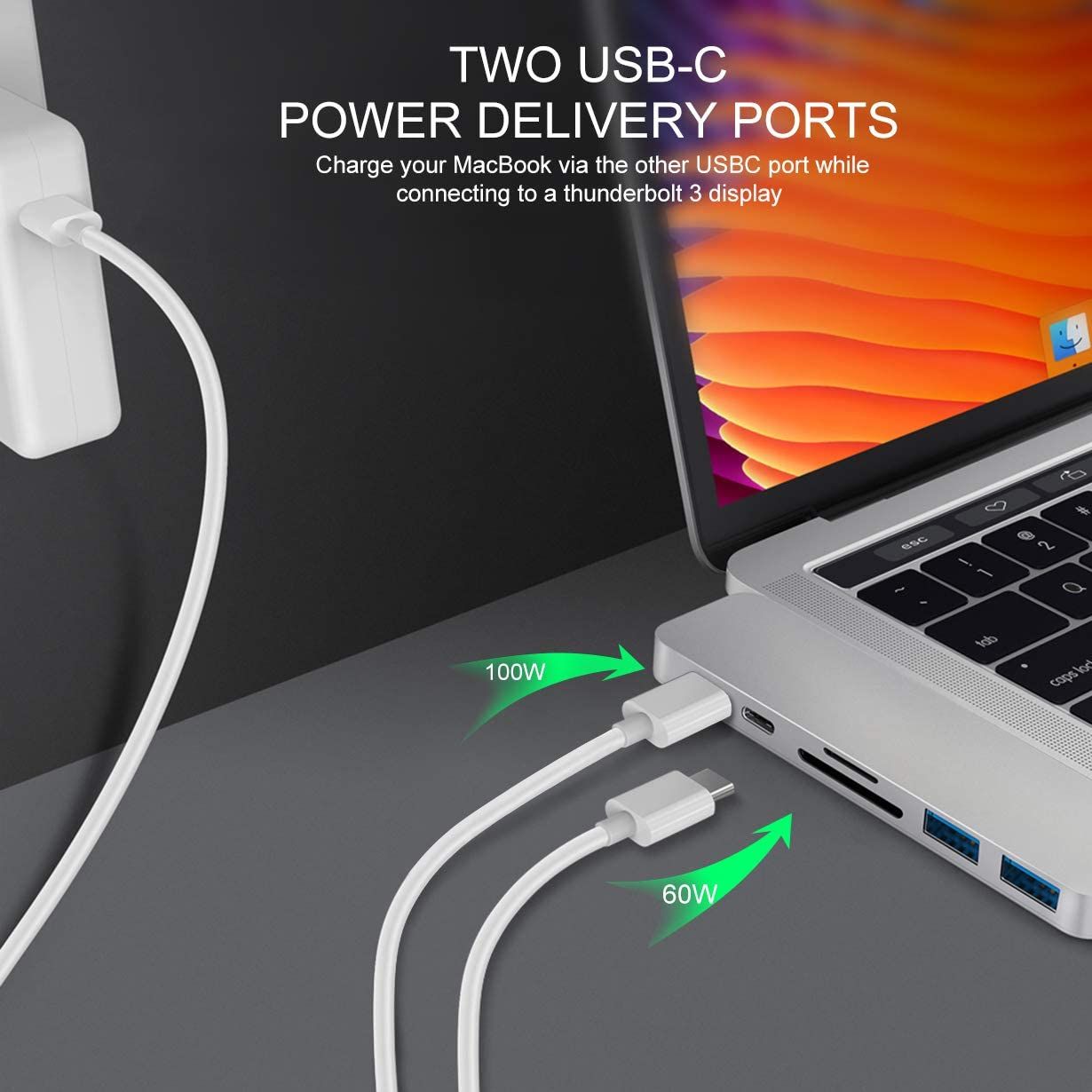  HyperDrive Duo 7 in 2 USB-C Hub to Thunderbolt 3 