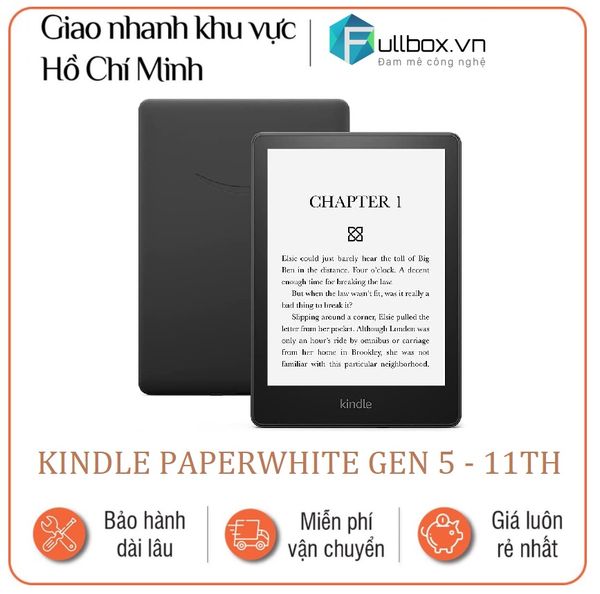  máy đọc sách KINDLE PAPERWHITE 5 11TH màn hình lớn 6.8 inch chống nước 