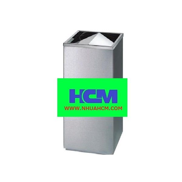 Thùng Rác Inox Vuông Nắp Bập Bênh HCM - 071A