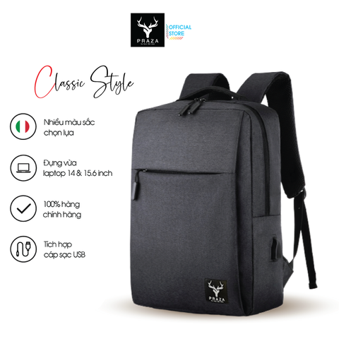 Balo Laptop Size Lớn Tích Hợp Cổng Sạc Dự Phòng PRAZA - BL174