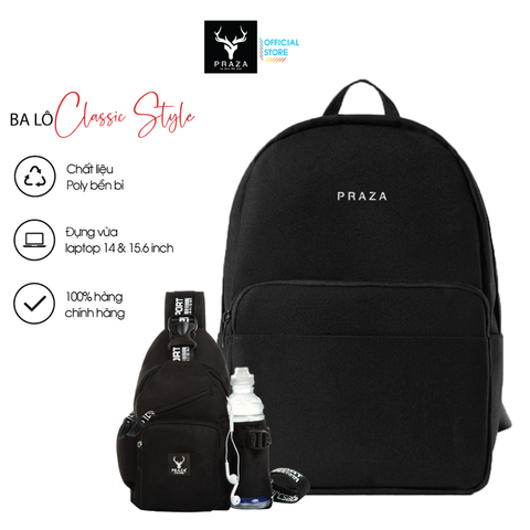 Combo Balo Thời Trang Classic Backpack Cao Cấp Và Túi Đeo Messenger PRAZA - BL195DC108