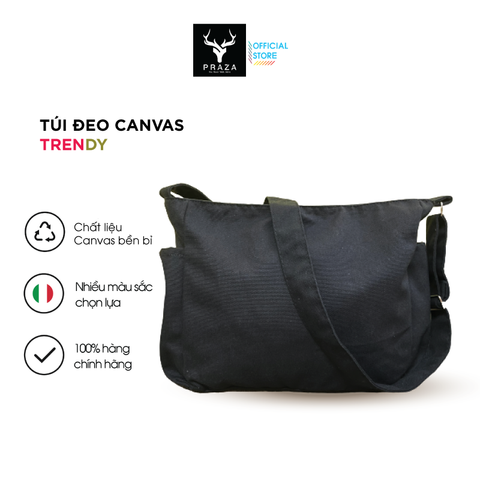 Túi Đeo Chéo Vải Canvas Unisex Praza - DC130