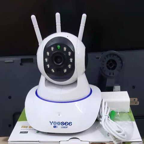  Camera ip wifi app yoosee 3 râu 2.0MP khe thẻ trên đầu camera- không cổng LAN 