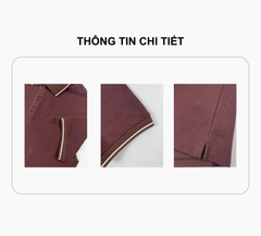 Áo polo nam Papka 1120 đỏ nền vải cotton lưới