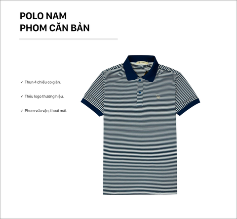 Áo Polo nam Papka 1122 sọc ngang