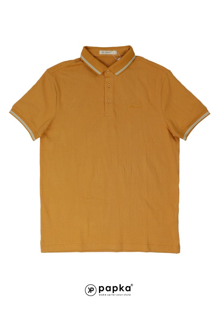 Áo polo nam Papka 1121 vải xốp vàng cam
