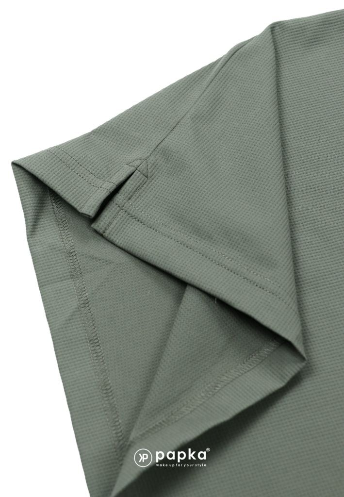 Áo polo nam Papka 1116 cổ V xanh rêu trẻ trung thời thượng