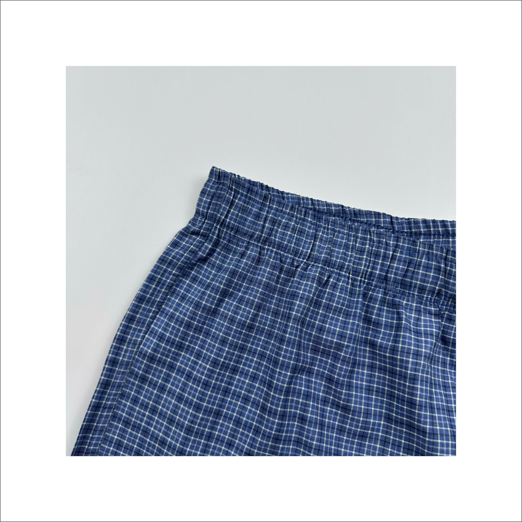 Quần cotton nam boxer mặc nhà Papka 2015 xanh đen caro
