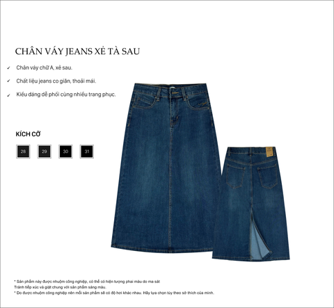 Chân váy Jeans xẻ tà PAPKA 8011