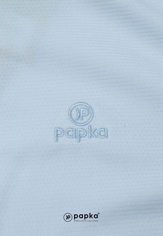 Áo polo nam Papka 1104 xanh tím nhạt phối sọc cổ