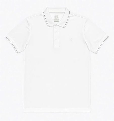 Áo polo nam Papka 1031 màu trắng chất cotton poly thoáng mát, năng động và trẻ trung