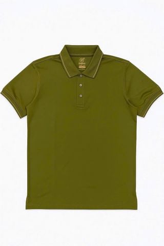 Áo polo nam Papka 1031 màu xanh olive chất cotton poly thoáng mát, năng động và trẻ trung