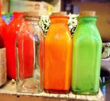 Chai thủy tinh vuông nút gỗ 350ml