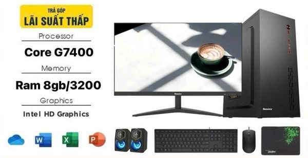 BỘ MÁY VP MTBDL V  H610  G7400 RAM 8GB SSD 256GB  PSU 350W  MÀN HÌNH VSP 24IN COMBO PHÍM CHUỘT