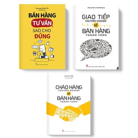  Sách: Combo 3 Cuốn Cẩm Nang Tư Vấn Bán Hàng ( Bán Hàng Tư Vấn Sao Cho Đúng + Chào Hàng Chuyên Nghiệp Để Bán Hàng Thành Công + Giao Tiếp Chuyên Nghiệp Để Bán Hàng Thành Công) 