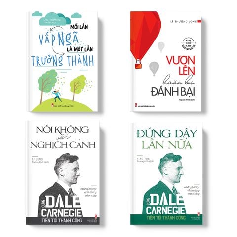  Bookset: Vượt Lên Thách Thức (Mỗi Lần Vấp Ngã Là Một Lần Trưởng Thành (Tái Bản) + Vươn Lên Hoặc Bị Đánh Bại + Đứng Dậy Lần Nữa - Cùng Dale Carnegie Tiến Tới Thành Công (Tái Bản) + Nói Không Với Nghịch Cảnh - Cùng Dale Carnegie Tiến Tới Thành Công) 