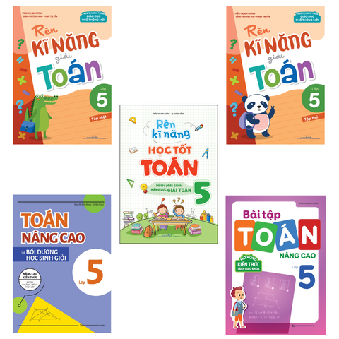  Sách: Combo 5 Cuốn Sách Toán Từ Cơ Bản Đến Nâng Cao Dành Cho Học Sinh Lớp 5 