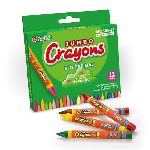  Văn Phòng Phẩm DUKA: Bút Sáp Màu Jumbo Crayons - 12 Màu (DK3304 - 12) 