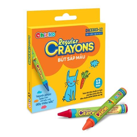 Văn Phòng Phẩm DUKA: Bút Sáp Màu - Reglar Crayons - 12 Màu (DK3303-12)