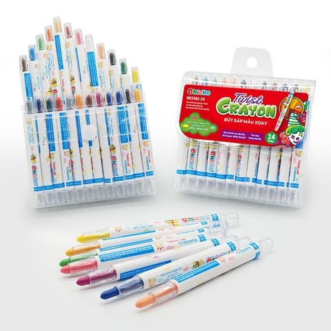  Văn Phòng Phẩm DUKA: Bút Sáp Màu Xoay - Twist Crayon 24 Màu - Túi Nhựa PVC (DK3301-24) 