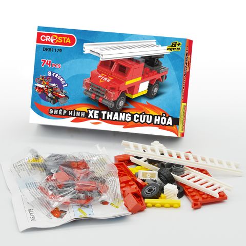  Ghép Hình - Lực Lượng Cứu Hộ_ Xe Thang Cứu Hỏa (74 Chi Tiết) DK81179 