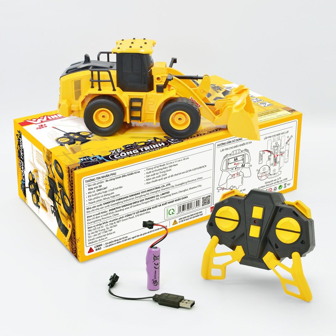 Đồ Chơi DUKA: Xe Công Trình Điều Khiển Từ Xa - Máy Xúc Lật (DK81267)