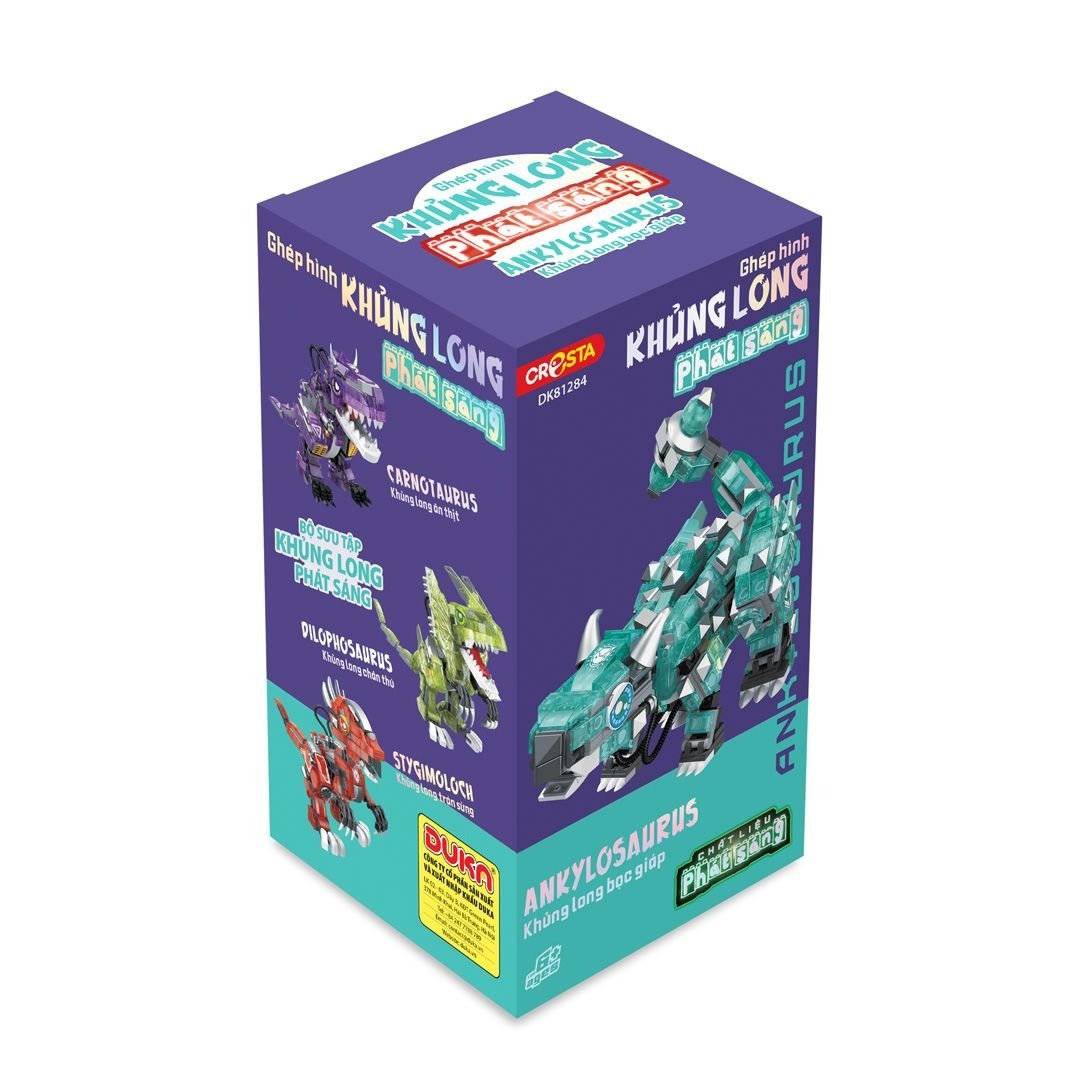 Đồ Chơi DUKA: Ghép Hình Khủng Long Phát Sáng - Khủng Long Bọc Giáp (DK81284)