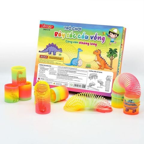  Đồ Chơi DUKA: Bộ 24 Đồ Chơi Lò Xo Bảy Sắc Cầu Vồng - Công Viên Khủng Long - DK81318 