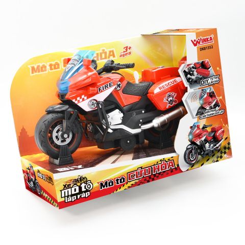  Đồ Chơi DUKA: Xe Mô Tô Lắp Ráp - Mô Tô Cứu Hỏa - DK81352 