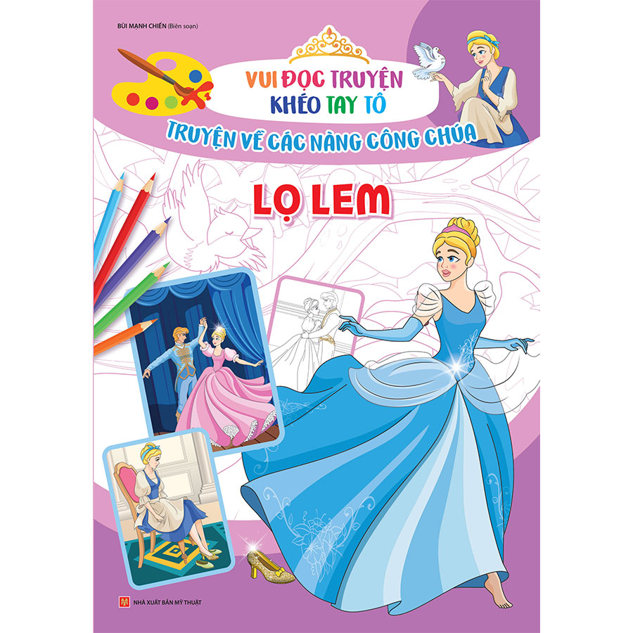 Tranh tô màu công chúa lọ lem cho bé  Trung Tâm Đào Tạo Việt Á