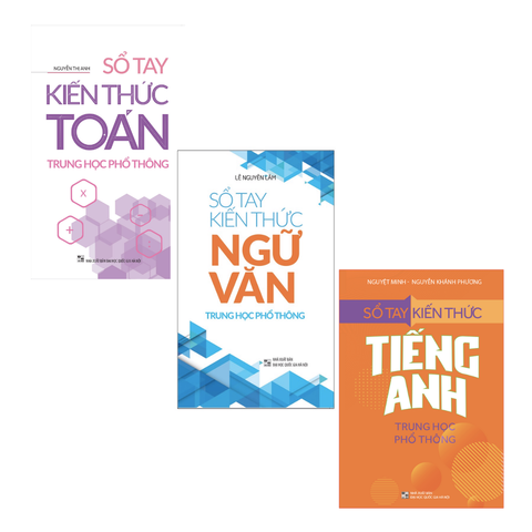  Sách: Combo 3 Cuốn Sổ Tay Kiến Thức Toán (TB) + Sổ Tay Kiến Thức Ngữ Văn (TB) + Sổ Tay Kiến Thức Tiếng Anh Phổ Thông (TB) 