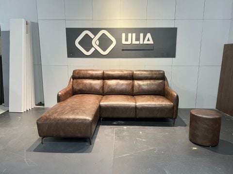 Sofa góc L Mẫu Nora  bọc  da Ý