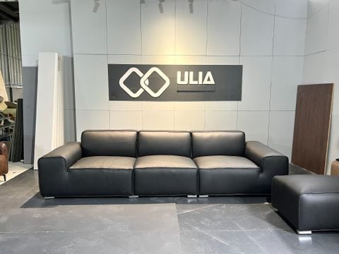 Sofa bọc da màu đen AVENUE