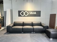 Sofa bọc da màu đen AVENUE