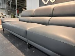 Sofa văng bọc da màu ghi - Perry