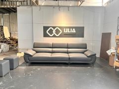 Sofa văng bọc da màu ghi - Perry
