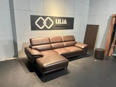 Sofa góc da Peri  màu nâu