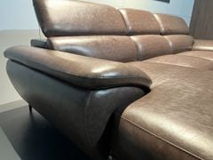 Sofa góc da Peri  màu nâu