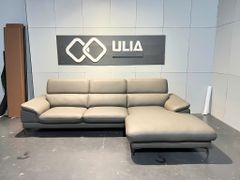 Sofa góc bọc da màu ghi - Giovani
